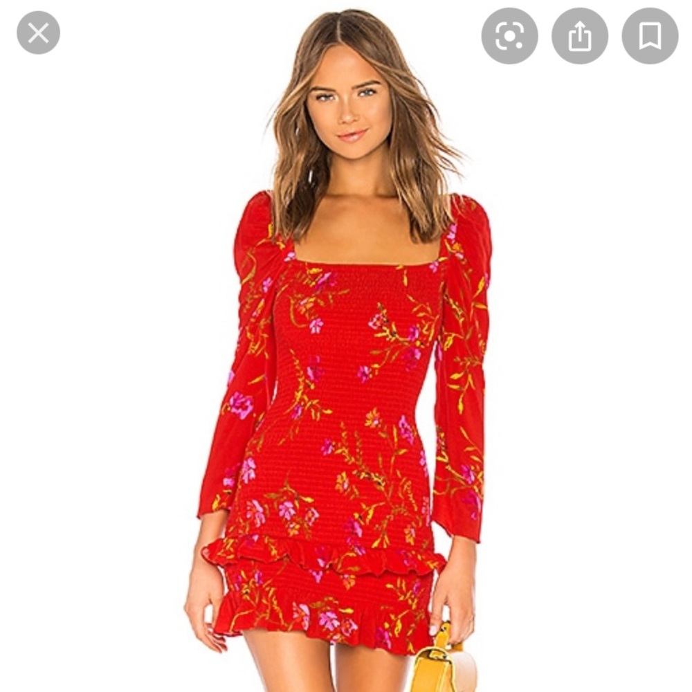 Lovers & Friends Valentina Red Floral mini dress